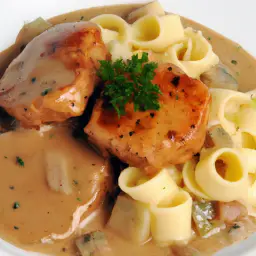Teaser Image: Schweinemedallions in Senfsoße mit Spätzle